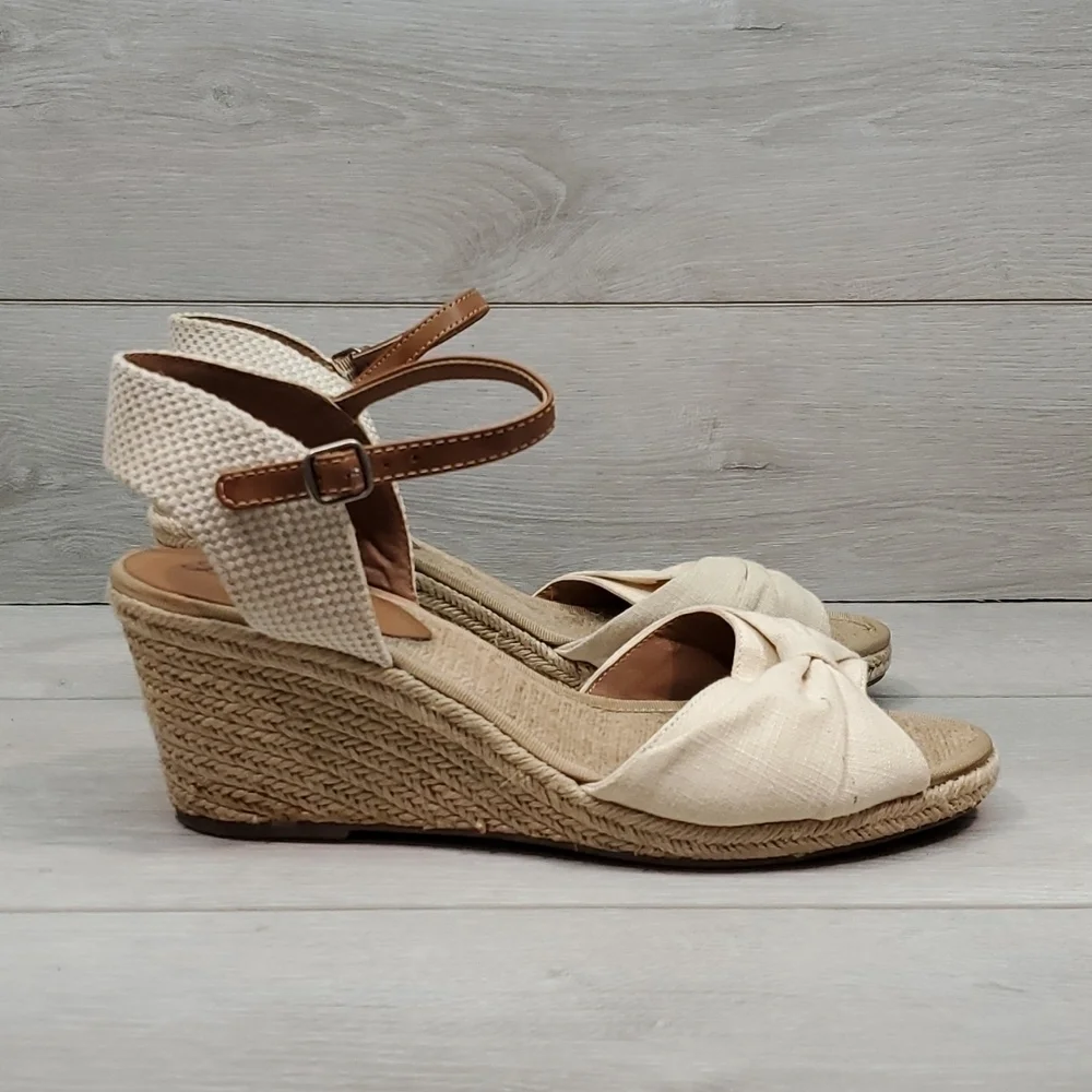 Lucky Brand Womens Kavala Espadrille Wedge Ankle Strap Sandals shoes sz 10B